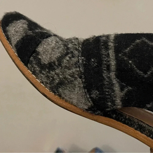 All Black wool upper loafer cut out sides size 8.5 fall casual western - Picture 9 of 12